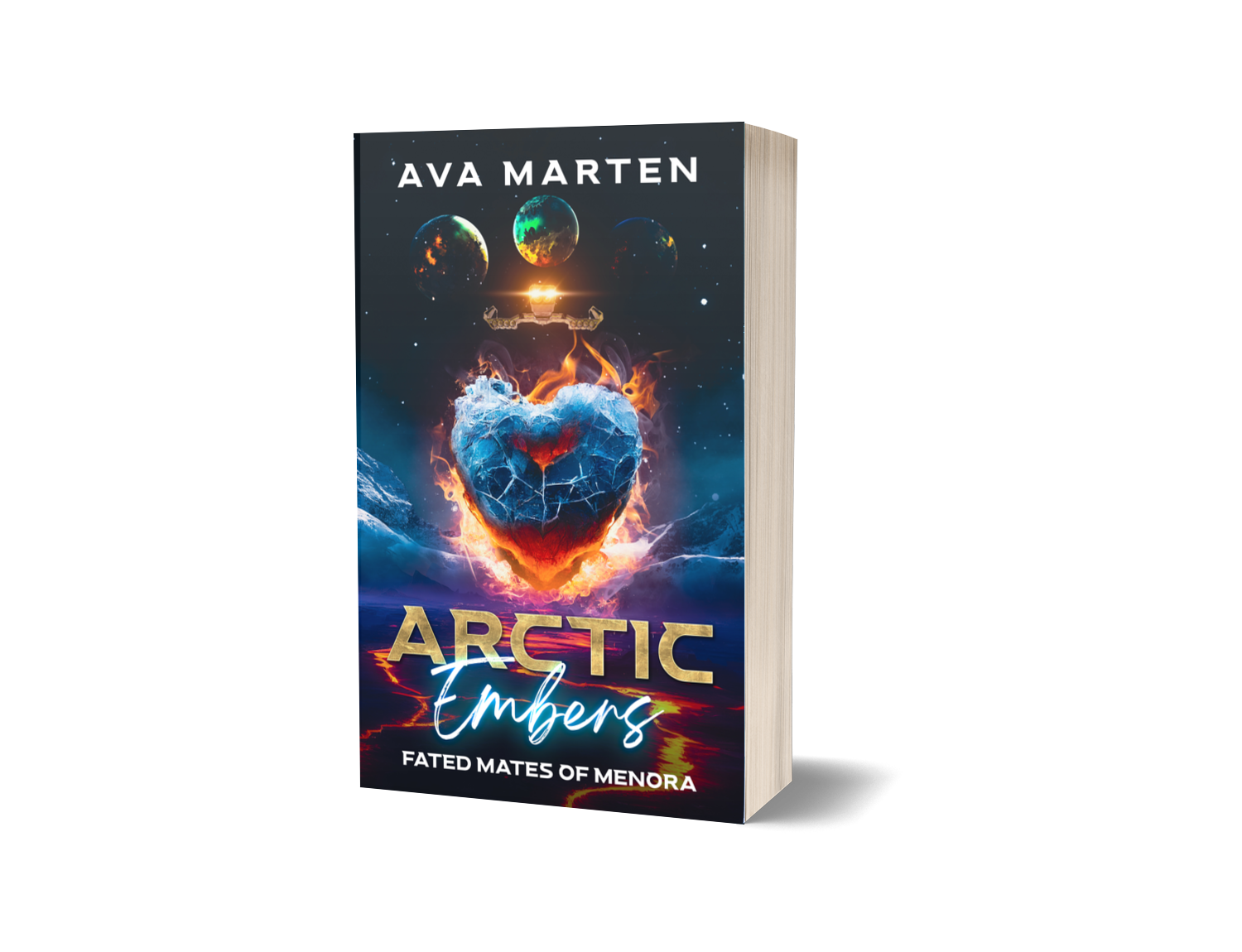 Arctic Embers. Sci-fi romance paperback by Ava Marten. Book 1 of Fated Mates of Menora Series